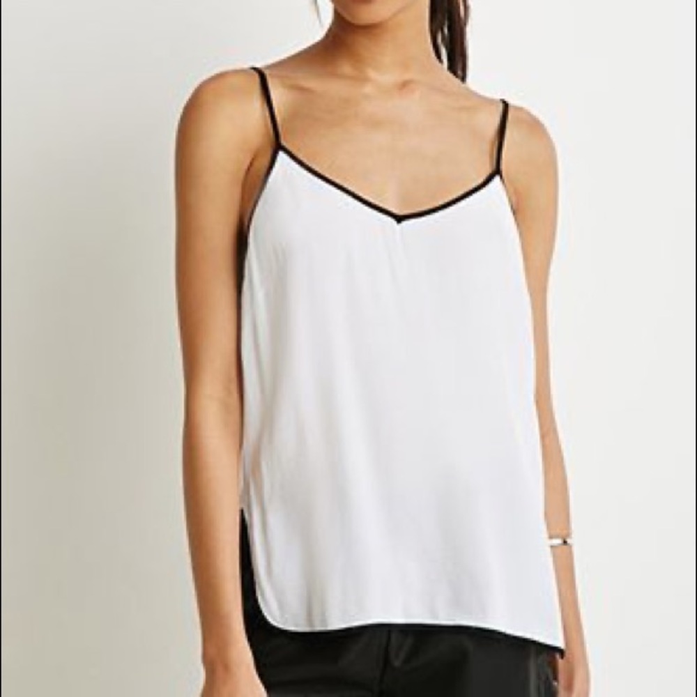 FOREVER 21 Black and White V-Neck Cami